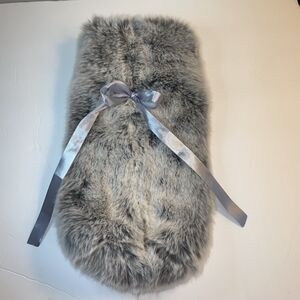 Faux Fur Wine Bottle Cover With Satin Lining